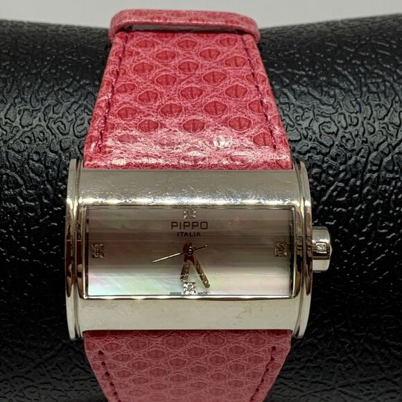 Pippo Perez Luxury Collection Women's Pink Leather Analog Dial Quartz Watch HE10